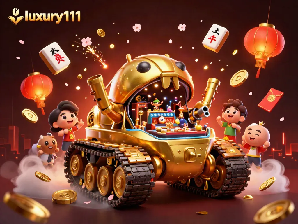 Experience thrilling gaming action at luxury111 with a dynamic 3D casino scene filled with excitement.