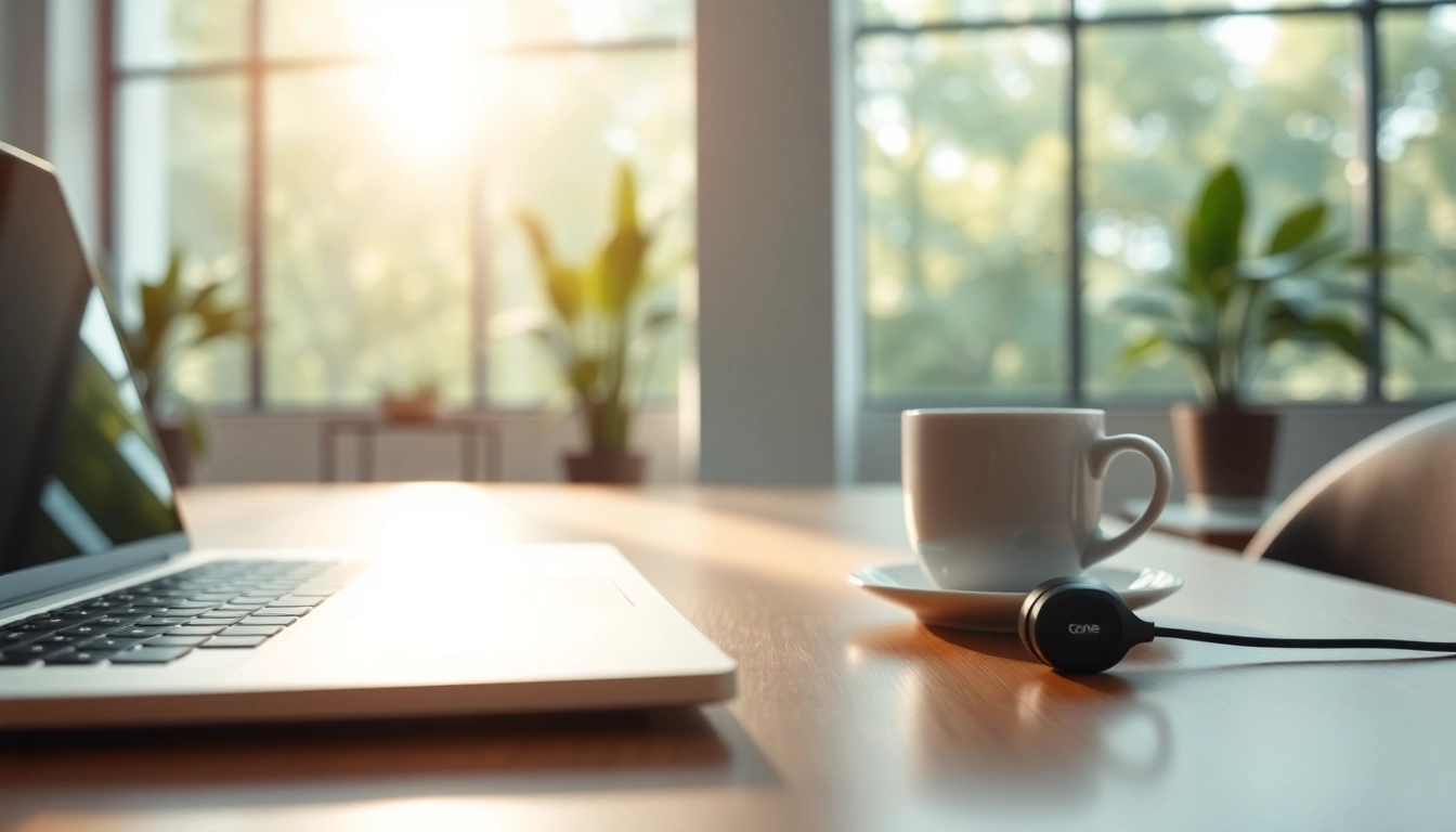 Experience immersive sound with Bone X2 Bone Conduction Headphones in a vibrant workspace.