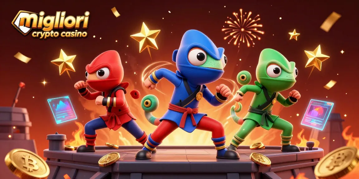 Migliori crypto casino: chameleon ninja team in azione, immersi in elementi blockchain e monete digitali.