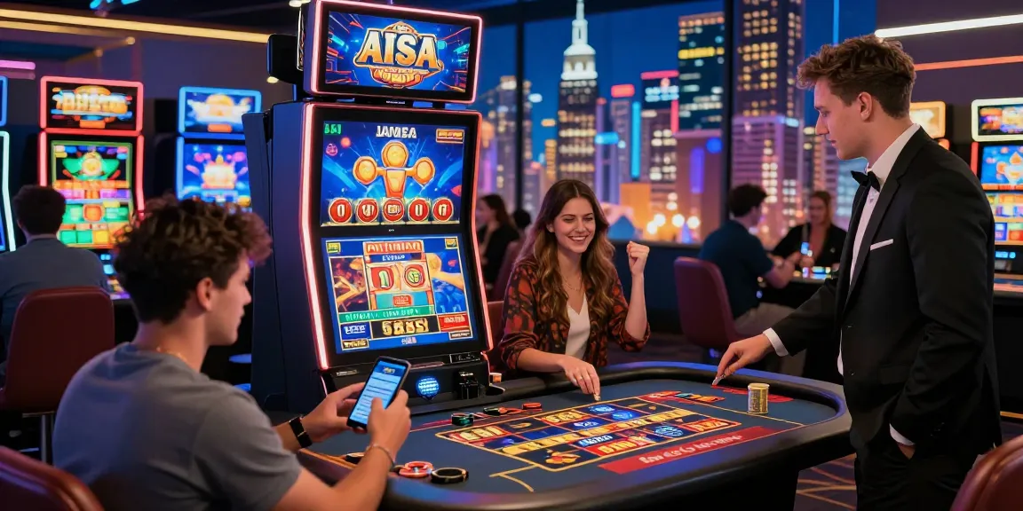 AISA credit card casinos offer an exciting gaming environment with diverse players enjoying slots and live dealer tables.