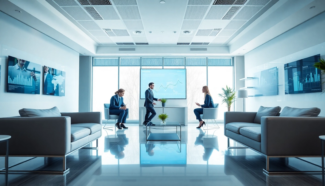 Showcase of Kinghams' property services in a modern office environment.