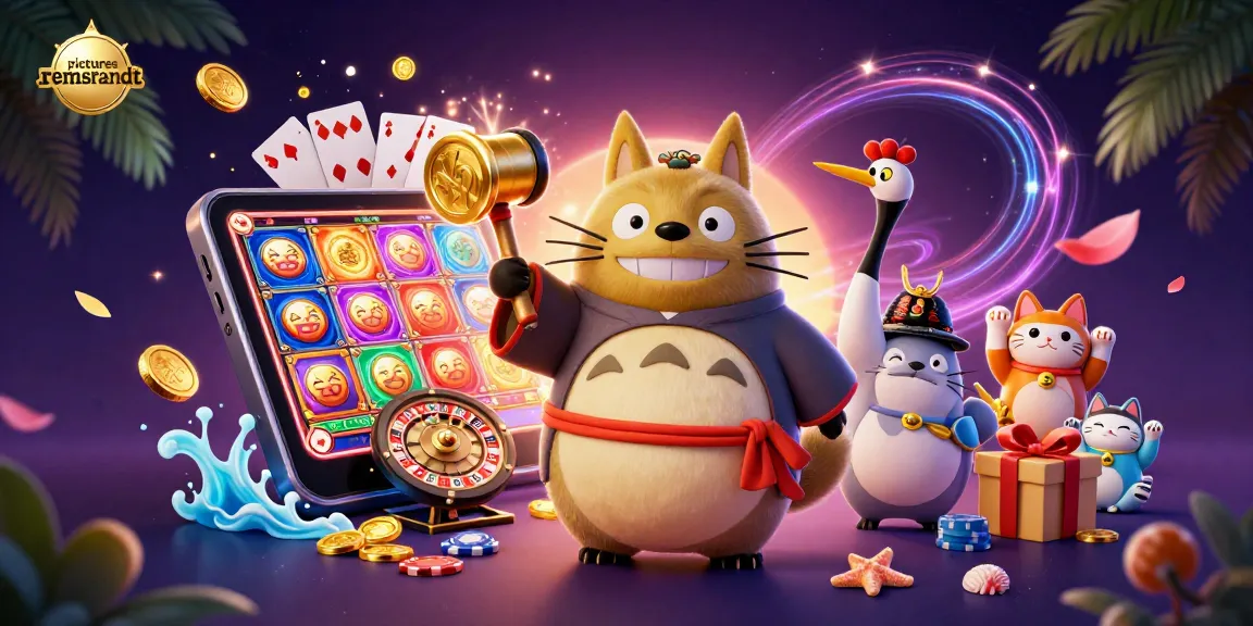 Tangkap momen bermain dengan picturesrembrandt yang menunjukkan tanuki beruntung dan kucing keberuntungan, menambah keseruan permainan slot online.