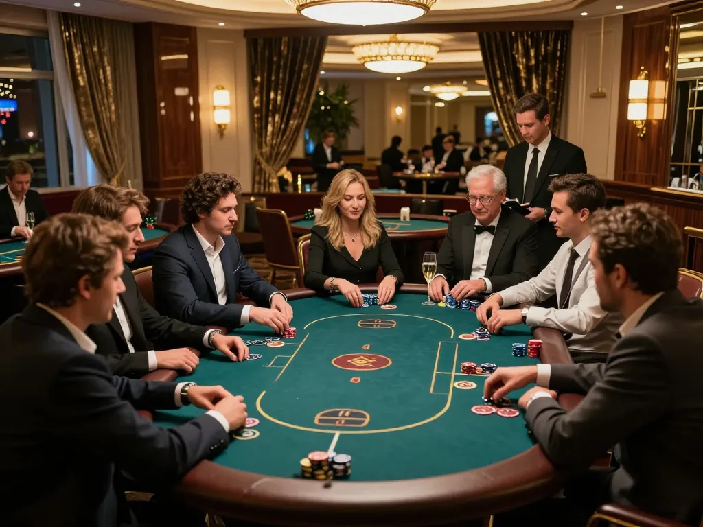 Experience tg88 vip gaming ambiance with exclusive poker interactions in a luxurious casino.