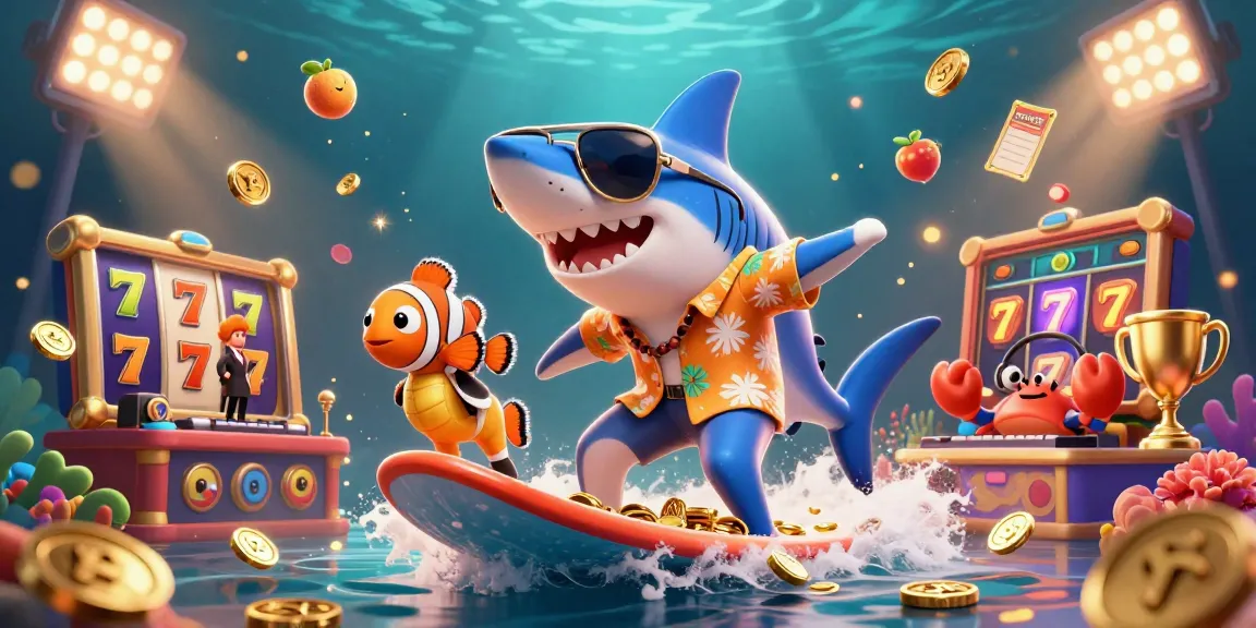 Engage with onbet's thrilling casino experience illustrated through a vibrant underwater scene filled with slot game elements.