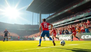 실시간스포츠중계 중인 경기에서 선수들이 활약하는 모습을 보여주는 장면