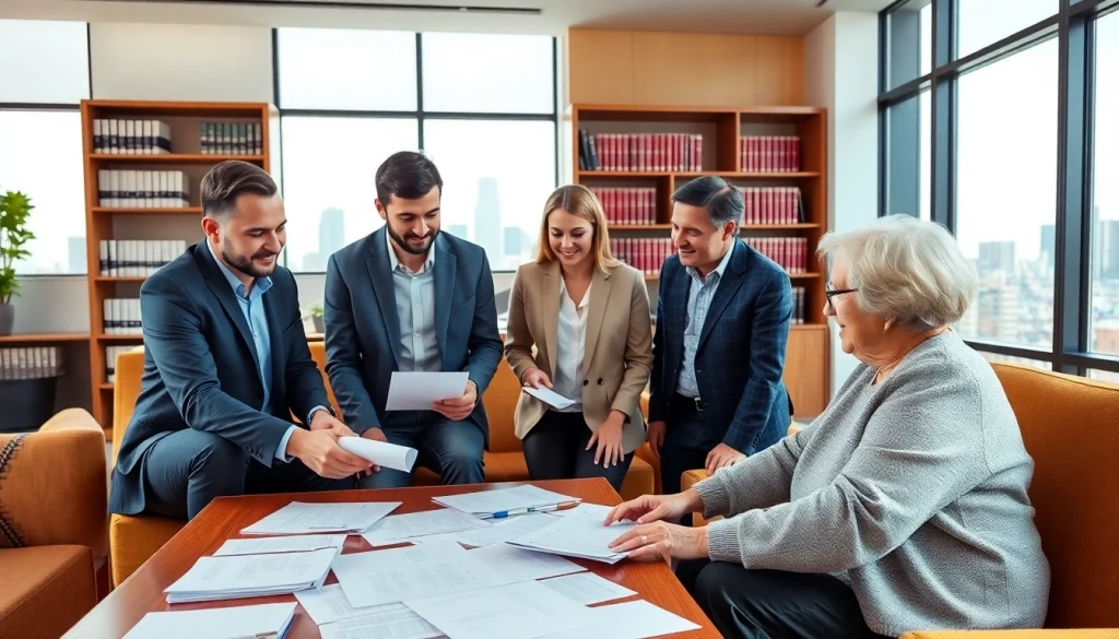 Discussing estate planning San Antonio with financial advisors in a modern office setup.