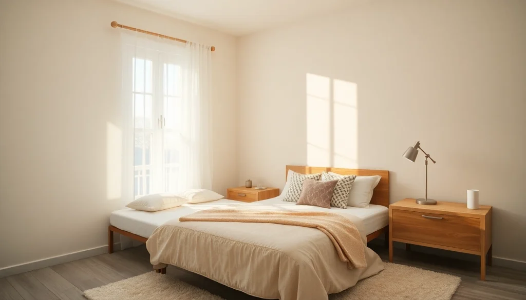 Visualizzazione delle dimensioni letto una piazza e mezza in una camera accogliente con decorazioni eleganti.