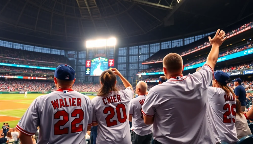 mlb중계 중계하는 열광적인 팬들이 가득한 야구 경기장 모습