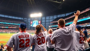 mlb중계 중계하는 열광적인 팬들이 가득한 야구 경기장 모습