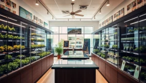 Cannabis products displayed at a vibrant store featuring atlantic cannabis canada.