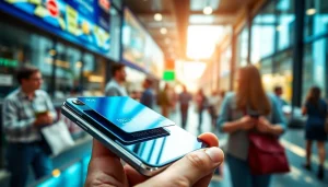 카드현금화 과정에서 모바일 결제 앱과 현금 흐름을 보여주는 이미지