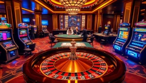 Players enjoying THABET casino atmosphere with excitement at gaming tables.