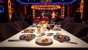 Dinner sxm at Club Noir features luxury dining with body sushi and vibrant entertainment.