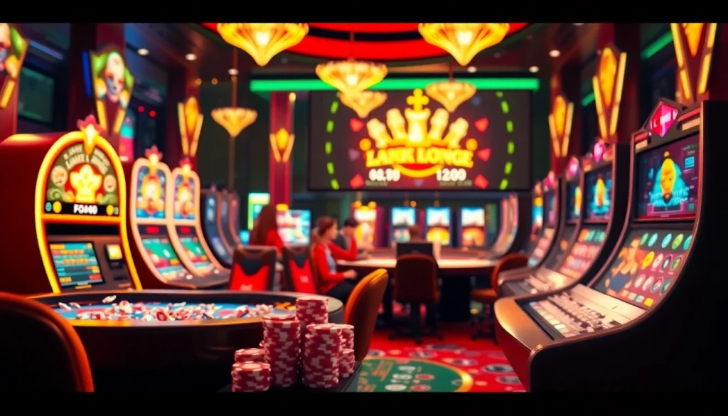 Exciting scene of online gambling featuring 'ink vao 12bet' with luxurious casino elements and vibrant atmosphere.