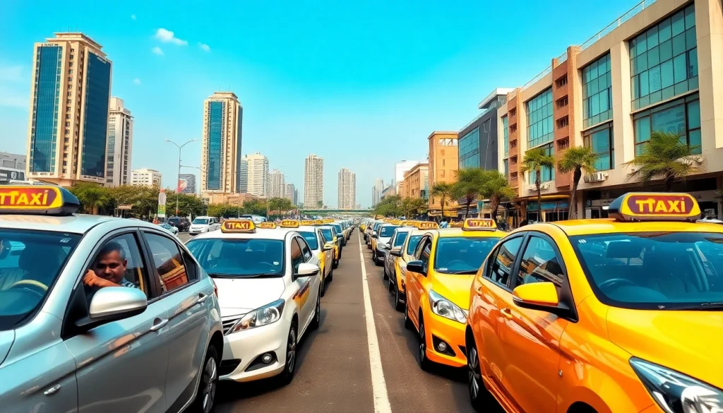 Gurgaon Taxi Service with clean and trustworthy vehicles in a busy urban setting.