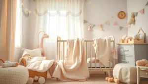 Bekijk zachte en ademende stof voor pasgeboren baby's in een serene kinderkamer.