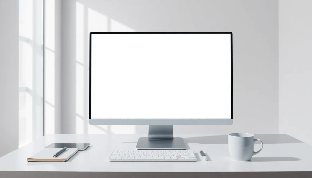 Enhance focus with a beyaz ekran background in a modern workspace.