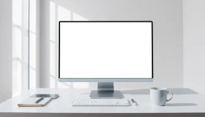 Enhance focus with a beyaz ekran background in a modern workspace.