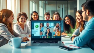 在快连官网展示的 WhatsApp Web 功能，专业人士进行数字协作。