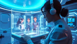 Engaging NSFW AI chat interaction in a modern tech setting.