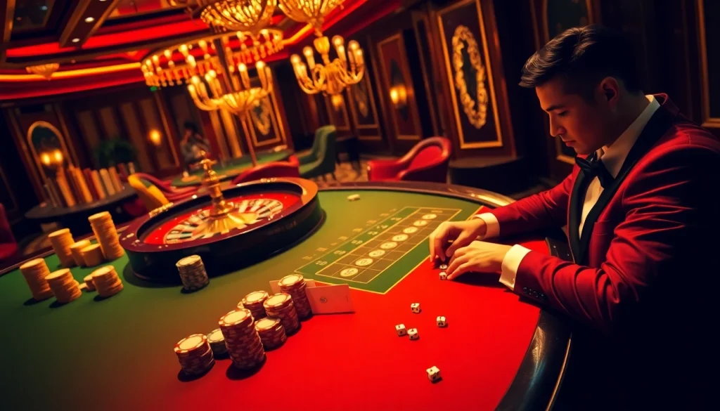 Experience the thrill of high-stakes gaming at https://88xx.now/ casino, featuring exciting roulette tables and poker players.