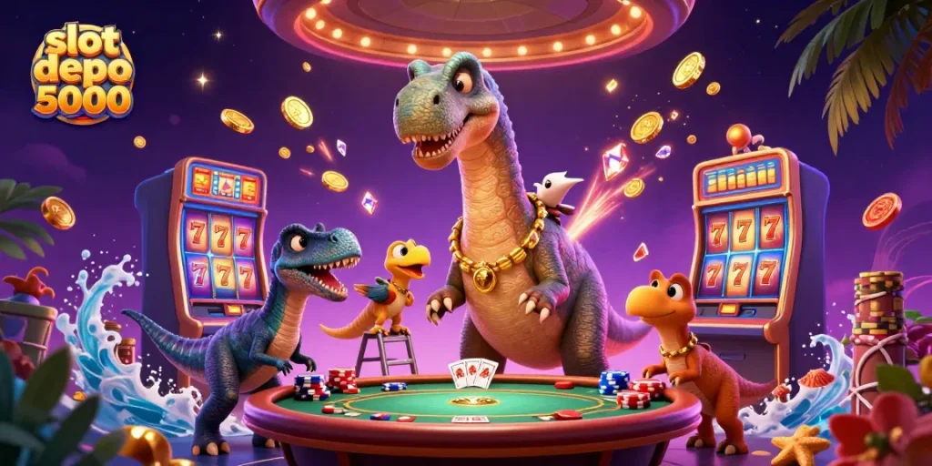Experience excitement with slot depo 5000 showcasing vibrant 3D elements and thrilling casino action.