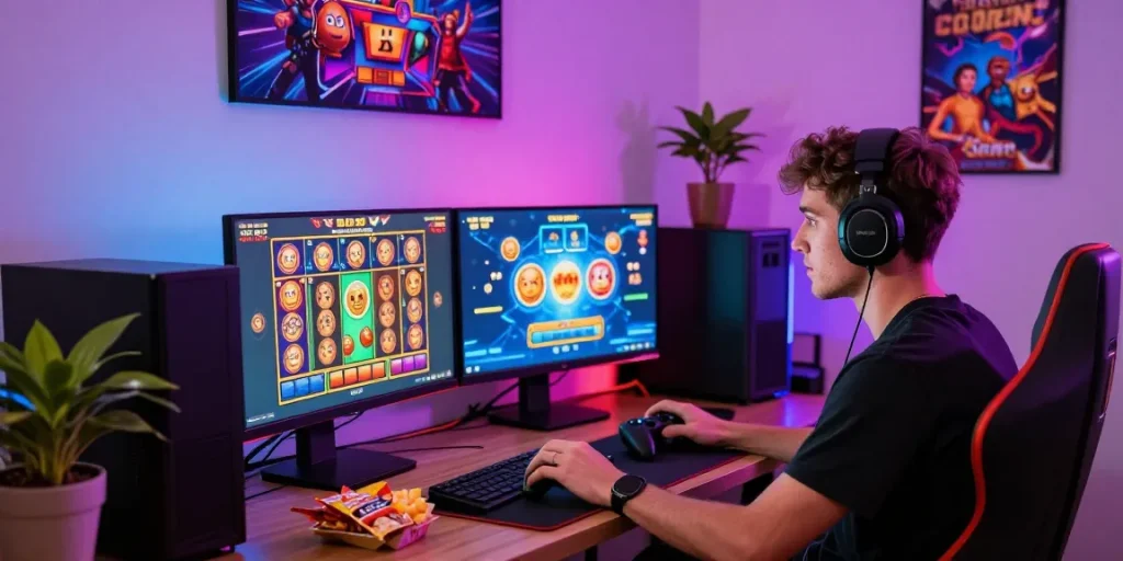 Experience the thrill of bonus buy slots at https://aboutderbyshire.co.uk with a player immersed in gaming.