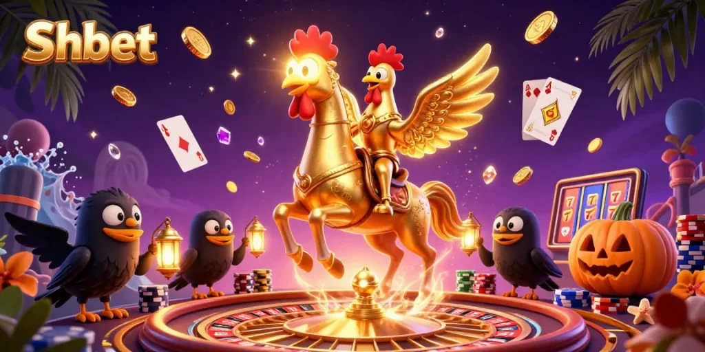 Experience the thrill of Shbet with vivid casino action and stunning 3D illustration.